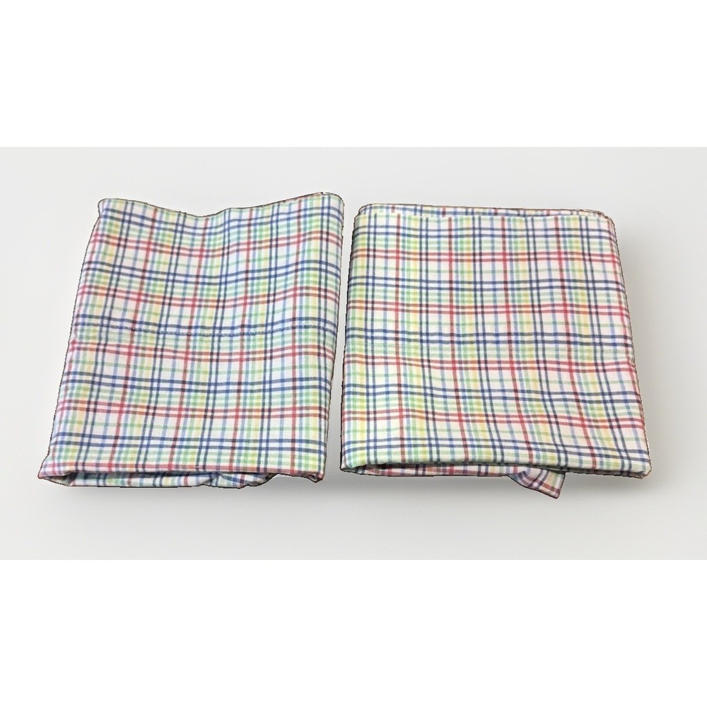 Vtg Lauren Ralph Lauren Standard Pillowcase 100% Cotton Multicolor Plaid 32x20
